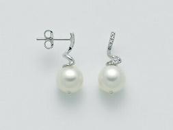 orecchini perle e diamanti in oro bianco