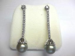 Perle Tahiti Nera   Diametro 12.50 Gr 14 Oro Diamanti 1.50 C