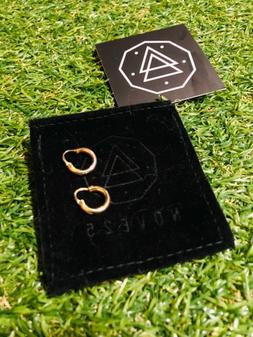 Piccoli Cerchio Argento 925 Bagnati Vero Oro - Marca Nove25