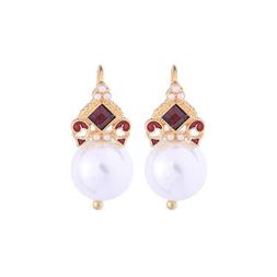 Piccolo Lampadario Rosso Perle Bianco Smalto Rinascimento Cc