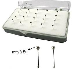 Piercing Naso Nasini Argento 925 Pallina Bianco 2 Mm