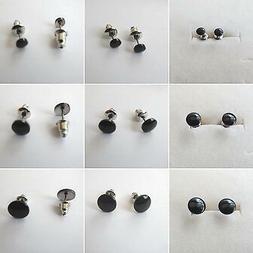 Piercing Uomo In Acciaio Nero Disco Bombato 4 - 6 - 8 Mm