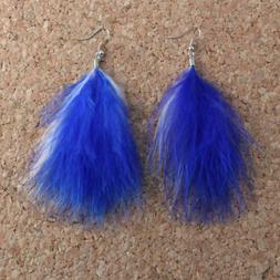 Piuma Grandi - Bicolore - Blu-bianco