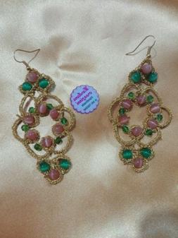 Pizzo Chiacchierino Oro Con Pietre Occhi Di Gatto E Cristall