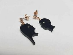 orecchini plexiglass neri testa uomo donna michela