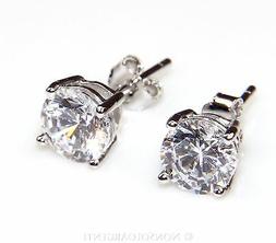 Punto Luce Argento 925 Uomo Donna Perno Farfalla 7 Mm Bianco