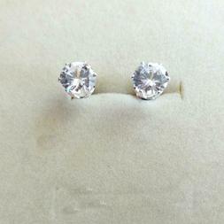 Punto Luce Colore Argento Con Zircone Bianco Rotondo 7 Mm  -