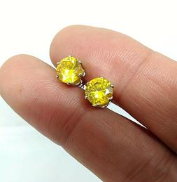 Punto Luce In Acciaio Per Uomo Donna Ragazza Zircone Limone 