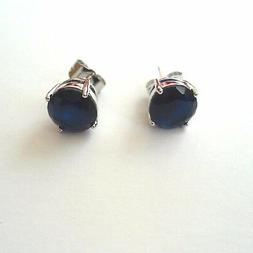 Punto Luce Uomo Donna Colore Argento Con Zaffiro Blu Tondo 9