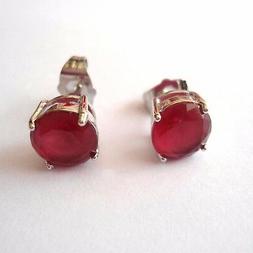 Punto Luce Uomo Donna Colore Argento Rubino Rosso Tondo 8 Mm