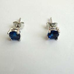 Punto Luce Uomo Donna Colore Argento Con Zaffiro Blu Tondo 5