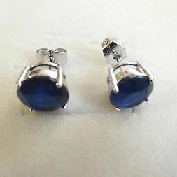 Punto Luce Uomo Donna Colore Argento Zaffiro Blu Tondo 10 Mm