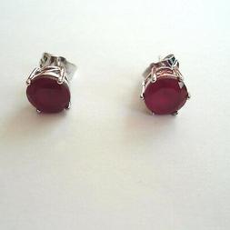 Punto Luce Uomo Donna Colore Argento Rubino Rosso Tondo 8 Mm