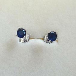 Punto Luce Uomo Donna Colore Argento Zaffiro Blu Tondo 5 Mm 