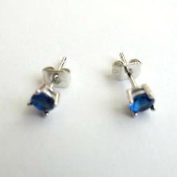 Punto Luce Uomo Donna Colore Argento Con Zaffiro Blu Tondo 4