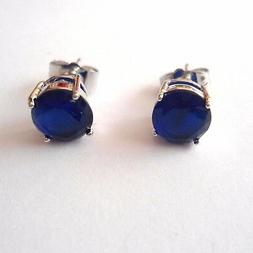 Punto Luce Uomo Donna Colore Argento Zaffiro Blu Tondo 8 Mm 