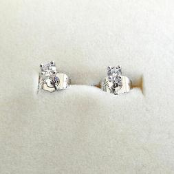 Punto Luce Uomo Donna Colore Argento Zircone Bianco Tondo 3 