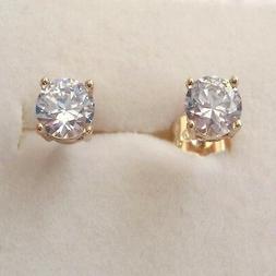 Punto Luce Uomo Donna Colore Oro Zircone Bianco Tondo 6 Mm -