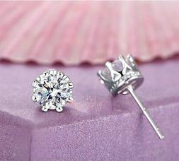 Punto Luce Uomo Donna Corona 8mm Argento 925 Zircone Bianco