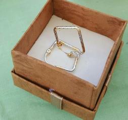 Quadrati Placcati In Oro Giallo E Bianco 18k Eleganti Per Do