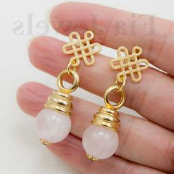 Quarzo Rosa Naturale Rombi Zama Oro Gioielli Preziosi Fatti 