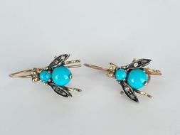 Realizzati Interamente A Mano Oro Rosa 9 Kt Turchese Diamant