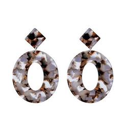 Resina Motivo Tartaruga Diamentine Ovale Marrone Bianco A29