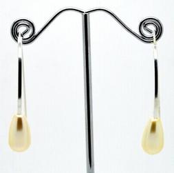 Rigidi Argento 925 E Perla Swarovski A Goccia Cream Pearl Cr