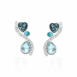 Stroili Rodiato Con Cuore Pietre Azzurre E Strass Amore Love
