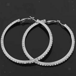 Rotondi Di Grande Orecchini Rotondi Lisci Della Lega Di Cris