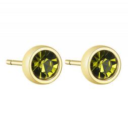 S'agapo Click In Acciaio Pvd Oro E Cristalli Verdi Sck27