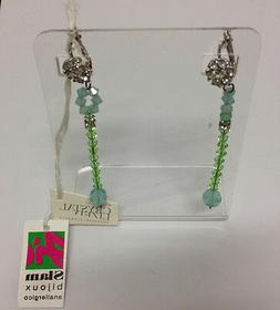 Siam Anallergico Verde Azzurro Crystallized Swarovsky Earrin