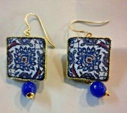 Siciliani Dipinti A Mano Perla Blu Stone Hand Made Regalo