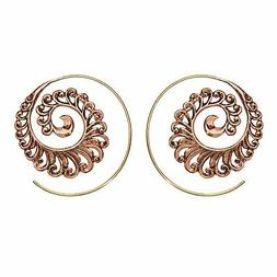 Spirali Piume Di Pavone Tribali Ottone Dorato Rame