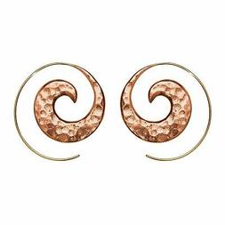 Spirali Tribali Martellato Boho Ottone Dorato Rame