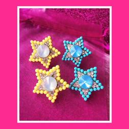 Stella Impreziositi Con Gemme Strass E Perline Azzurrine O G