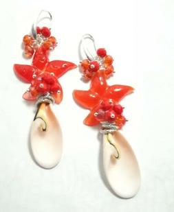 Stella Marina Rossa  Grapple Cristallo Conchiglia Lunghi