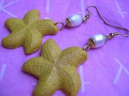Stelle Marine Fimo Perle Starfish Earrings Offerta!!!