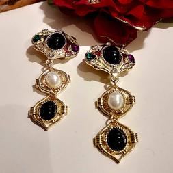 Stile Vittoriano 3 Segmenti Con Pietre Preziose Rossa Verde 