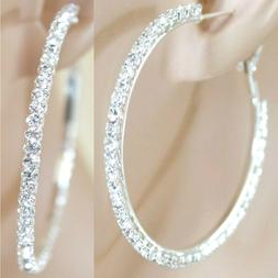 Strass Donna Cerchi Argento Oro Cristalli Brillantini Elegan