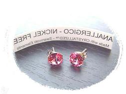 Swarovski Crystallized Donna Pietra Ufficiale 6mm Rosa Paio 
