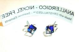 Swarovski Elements Originali Cubo Cristallo Perno Coppia Set