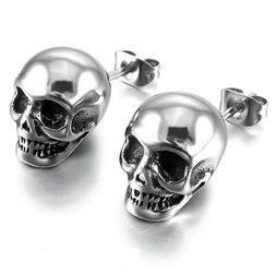 Teschio Argento Placcato Ossa / Earrings Skull Silver Plated