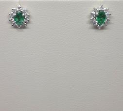 Toppetta Oro Bianco 18kt Diamanti E Smeraldi.