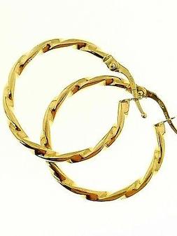 Torchon Donna Cerchio Cerchi Oro Giallo 18 Kt Carati Ct 750 