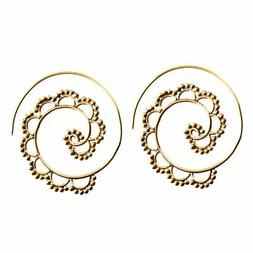 Tribali Ottone Color Oro A Spirale Etnici