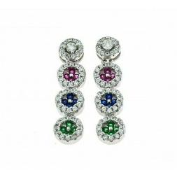 Trilogy In Argento 925 Rodiato Oro Bianco Con Zirconi Brilla