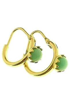 Turchese Bimba Bambina Cerchio Oro Giallo 18 Kt Carati Ct 75