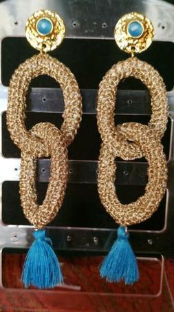 Uncinetto E Cristallo Swarovski Turchese