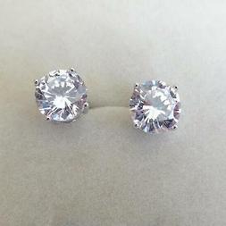 Unisex Punto Luce Colore Argento Zircone Bianco Rotondo 10 M